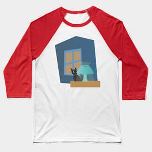 Cat at midnight Baseball T-Shirt